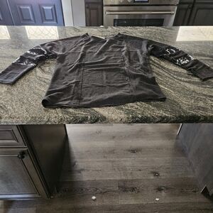 Black Sequin Long Sleeve Tee